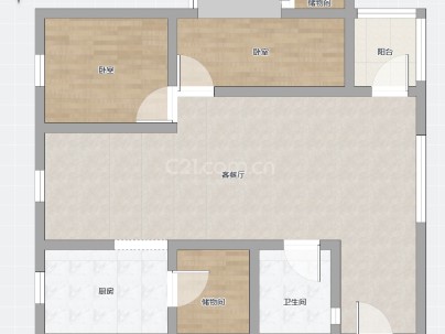 东来锦园 2室 2厅 89.79平米