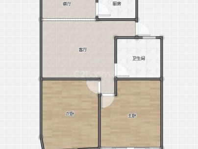黄龙3区凝霞 2室 1厅 68平米