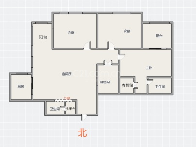 得月花园 3室 2厅 167平米