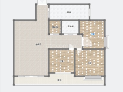 珠冠大厦 3室 2厅 114平米