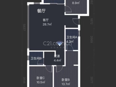 桂语江南 3室 1厅 112平米