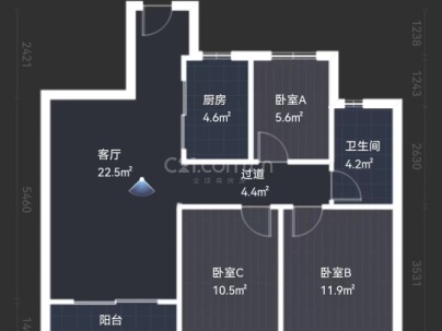 桂语江南 3室 2厅 89平米