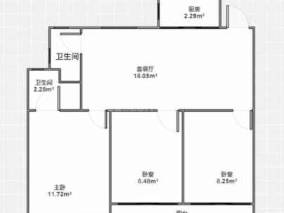 江宸雅园 3室 2厅 100平米