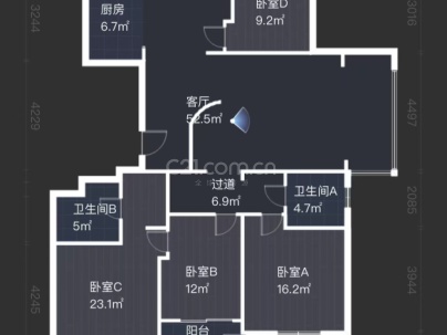 永定家园 4室 2厅 171平米