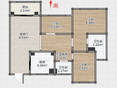 德信·大悦湾 3室 2厅 89平米