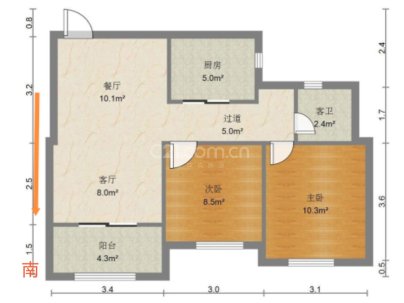 豪盛花苑 2室 2厅 86平米