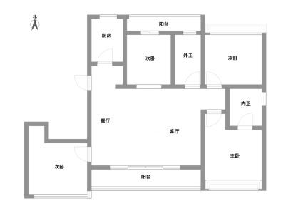 时代滨江上品揽悦园 3室 2厅 139平米