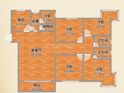 黄龙康城三组团 4室 2厅 166平米