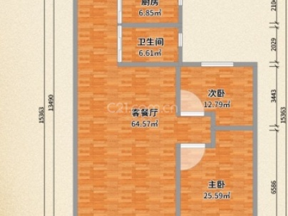 忆江嘉园三组团 2室 2厅 78平米