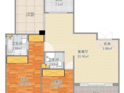 万鸿嘉园 3室 2厅 123平米