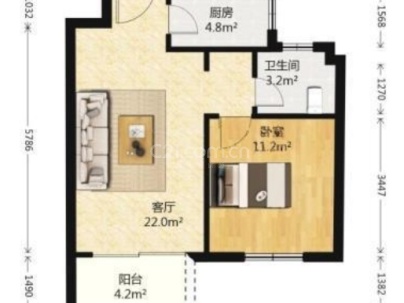 西山家园 1室 1厅 64.5平米