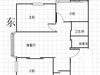 海龙大厦 3室 1厅 107平米