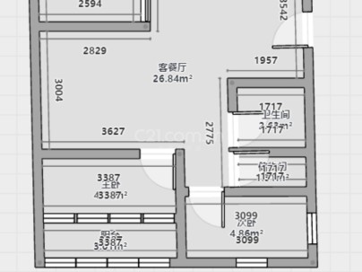 景瓯小区 2室 1厅 71平米