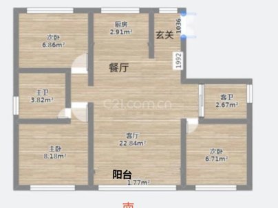 珑誉苑（德信龙湾大家龙湾大院） 3室 2厅 107.44平米