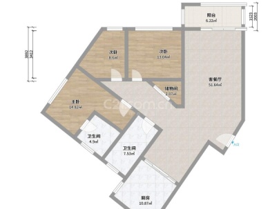 新国光商住广场 3室 2厅 153平米