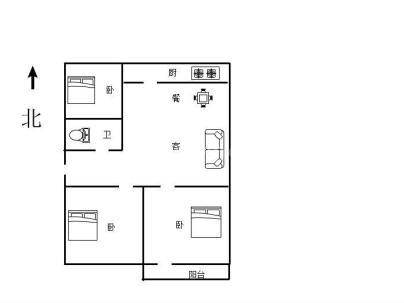 再生资源宿舍 3室 2厅 87.48平米