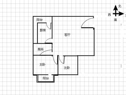 棉一生活区 2室 1厅 54.66平米