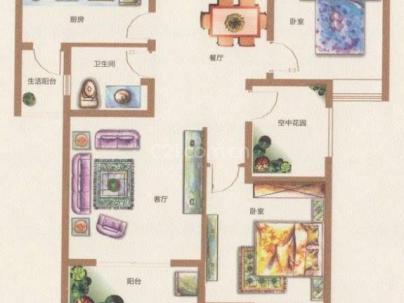 锦江城市花园 3室 1厅 98.16平米