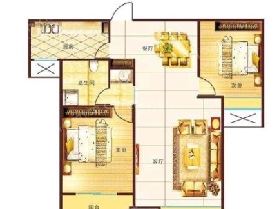义乌城（一期、二期） 2室 1厅 92平米