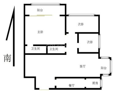 帅府公寓 3室 2厅 133平米