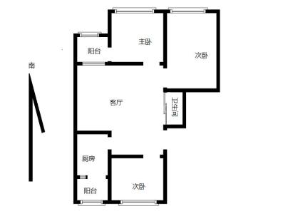 玉花园小区 3室 2厅 98平米
