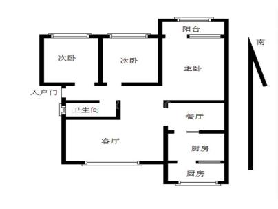 繁荣小区 3室 2厅 95平米