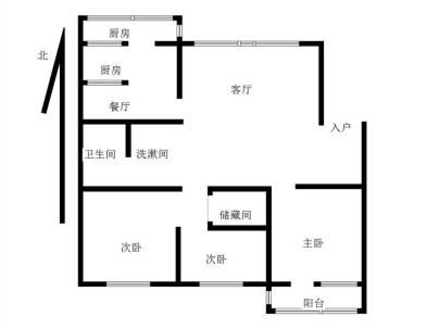 繁荣小区 3室 1厅 106平米
