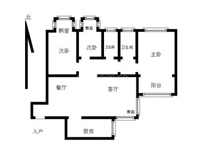 西城公寓 3室 2厅 116平米