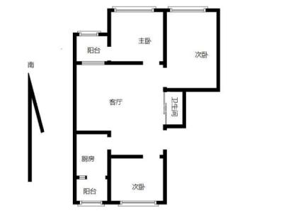 玉花园小区 3室 1厅 95平米