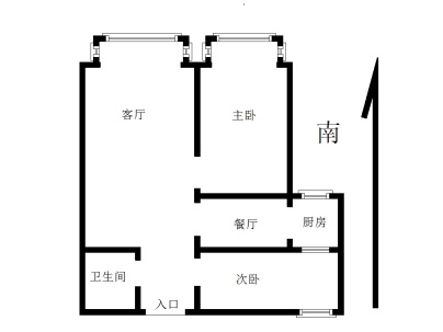 钰鼎公寓2号楼 2室 1厅 97平米