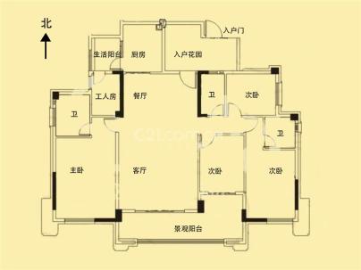 海丰碧桂园（一期傲云峰） 5室 2厅 202平米