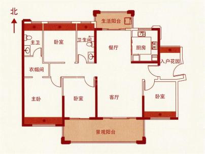 海丰帝景山庄 4室 2厅 140平米