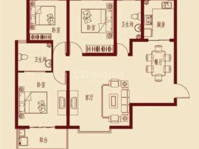 弘翰凤凰城 3室 2厅 126平米