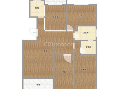 蔚蓝水岸 3室 2厅 135平米