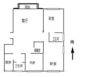 滨河小区 3室 2厅 128平米