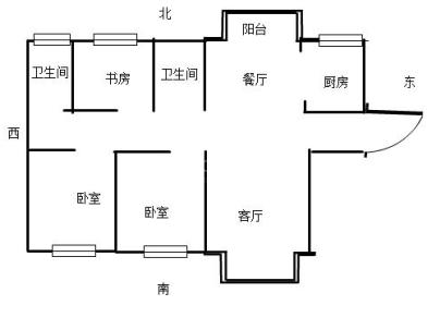 梅园小区 3室 2厅 140平米