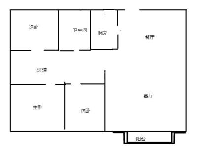 翰林壹号公馆 3室 2厅 111平米