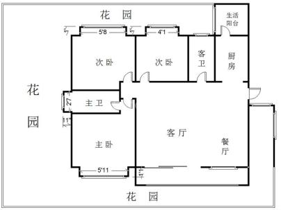 燊海森林香溪谷 3室 2厅 120平米