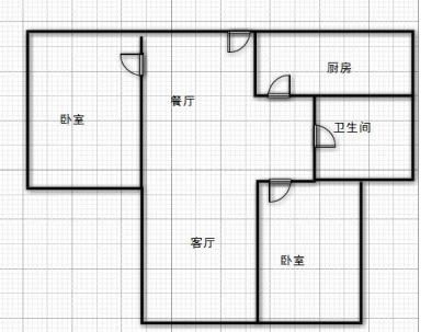 釜溪东岸 2室 2厅 65.98平米