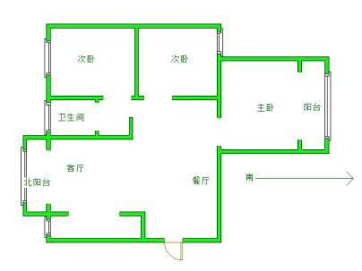 百合公寓 3室 1厅 99.68平米
