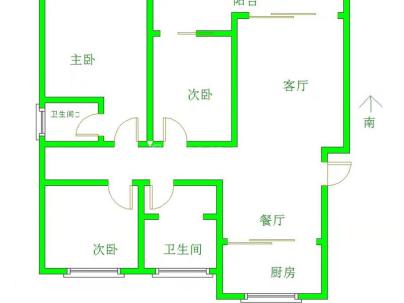 家天下水景天成 3室 2厅 127.8平米