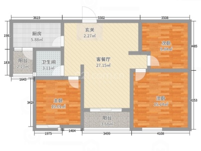 建业桂园 3室 2厅 117平米