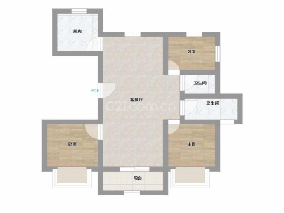 金晖家园 3室 2厅 102平米
